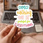 Expect Nothing And Be Grateful For Everything Stickers | Faith sticker set, finished with smooth detailed printing, ideal for planners, journals, notebooks, laptops, phone cases and scrapbooks, making a thoughtful small gift for loved ones. - Image 2