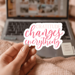 Gratitude Changes Everything Stickers | Kindness sticker pack, printed with a neat and refined appearance, suitable for notebooks, planners, journals, laptops, phone cases and scrapbooks, making a thoughtful small gift for loved ones.