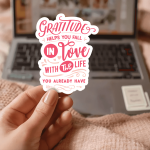 Gratitude Helps You Fall In Love With The Life You Already Have Stickers | Faith sticker set, designed with a clean matte look, great for journals, planners, laptops, phone cases, notebooks and craft pages, supporting personal reflection through simple visuals. - Image 3