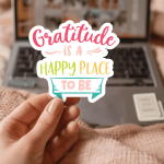 Gratitude Is A Happy Place To Be Stickers | Kindness sticker collection, printed with a neat and refined appearance, great for journals, planners, laptops, phone cases, notebooks and craft pages, bringing subtle motivation to creative spaces. - Image 3