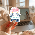 Gratitude Is The Best Attitude Stickers | Motivational sticker collection, finished with smooth detailed printing, great for journals, planners, laptops, phone cases, notebooks and craft pages, supporting personal reflection through simple visuals. - Image 2