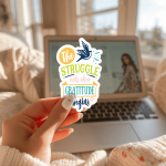 The Struggle Ends When Gratitude Begins Stickers | Inspirational quote sticker set, crafted with attention to detail, ideal for planners, journals, notebooks, laptops, phone cases and scrapbooks, making a thoughtful small gift for loved ones. - Image 2