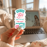 When You Love What You Have You Have Everything You Need Stickers | Gratitude sticker set, finished with smooth detailed printing, perfect for journals, planners, laptops, notebooks, phone cases and creative projects, offering quiet inspiration throughout the day. - Image 2