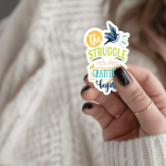 The Struggle Ends When Gratitude Begins Stickers | Inspirational quote sticker set, crafted with attention to detail, ideal for planners, journals, notebooks, laptops, phone cases and scrapbooks, making a thoughtful small gift for loved ones. - Image 3