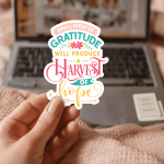 Small Seeds Of Gratitude Will Produce A Harvest Of Hope Stickers | Kindness sticker collection, finished with smooth detailed printing, ideal for planners, journals, notebooks, laptops, phone cases and scrapbooks, bringing subtle motivation to creative spaces. - Image 3