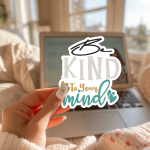 Be Kind To Your Mind Stickers | Motivational sticker set, printed with a neat and refined appearance, perfect for journals, planners, laptops, notebooks, phone cases and creative projects, supporting personal reflection through simple visuals. - Image 3