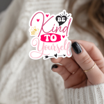 Be Kind To Yourself Stickers | Gratitude sticker pack, printed with a neat and refined appearance, ideal for planners, journals, notebooks, laptops, phone cases and scrapbooks, bringing subtle motivation to creative spaces.