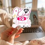 Be Kind To Yourself Stickers | Gratitude sticker pack, printed with a neat and refined appearance, ideal for planners, journals, notebooks, laptops, phone cases and scrapbooks, bringing subtle motivation to creative spaces. - Image 2