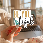 Be You Tiful Stickers | Kindness sticker pack, designed with a clean matte look, great for journals, planners, laptops, phone cases, notebooks and craft pages, bringing subtle motivation to creative spaces.