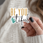 Be You Tiful Stickers | Kindness sticker pack, designed with a clean matte look, great for journals, planners, laptops, phone cases, notebooks and craft pages, bringing subtle motivation to creative spaces. - Image 2
