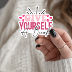 Give Yourself A Break Stickers | Faith sticker collection, made with clear, crisp lettering, ideal for planners, journals, notebooks, laptops, phone cases and scrapbooks, adding gentle encouragement to daily routines.