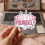 Give Yourself A Break Stickers | Faith sticker collection, made with clear, crisp lettering, ideal for planners, journals, notebooks, laptops, phone cases and scrapbooks, adding gentle encouragement to daily routines. - Image 3