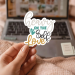 Heavy On The Self Love Stickers | Kindness sticker set, finished with smooth detailed printing, suitable for notebooks, planners, journals, laptops, phone cases and scrapbooks, making a thoughtful small gift for loved ones. - Image 2