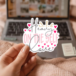 Heavy On The Self Love Stickers | Motivational mini decal pack, designed with a clean matte look, ideal for planners, journals, notebooks, laptops, phone cases and scrapbooks, adding gentle encouragement to daily routines. - Image 2