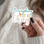 Everything Will Be Okay Stickers | Gratitude sticker collection, printed with a neat and refined appearance, suitable for notebooks, planners, journals, laptops, phone cases and scrapbooks, making a thoughtful small gift for loved ones. - Image 3