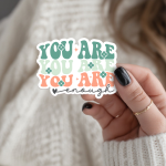 You Are Enough Stickers | Faith sticker collection, crafted with attention to detail, suitable for notebooks, planners, journals, laptops, phone cases and scrapbooks, making a thoughtful small gift for loved ones. - Image 2