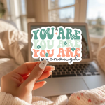 You Are Enough Stickers | Faith sticker collection, crafted with attention to detail, suitable for notebooks, planners, journals, laptops, phone cases and scrapbooks, making a thoughtful small gift for loved ones. - Image 3
