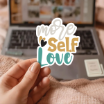 More Self Love Stickers | Motivational sticker collection, designed with a clean matte look, great for journals, planners, laptops, phone cases, notebooks and craft pages, supporting personal reflection through simple visuals. - Image 2
