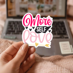 More Self Love Stickers | Gratitude sticker set, designed with a clean matte look, suitable for notebooks, planners, journals, laptops, phone cases and scrapbooks, making a thoughtful small gift for loved ones. - Image 2