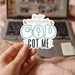 No Worries God Got Me Stickers | Gratitude sticker pack, made with clear, crisp lettering, perfect for journals, planners, laptops, notebooks, phone cases and creative projects, offering quiet inspiration throughout the day. - Image 3