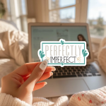 Perfectly Imperfect Stickers | Inspirational sticker collection, made with clear, crisp lettering, suitable for notebooks, planners, journals, laptops, phone cases and scrapbooks, supporting personal reflection through simple visuals. - Image 3