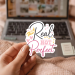 Be Real Not Perfect Stickers | Motivational sticker pack, printed with a neat and refined appearance, ideal for planners, journals, notebooks, laptops, phone cases and scrapbooks, making a thoughtful small gift for loved ones. - Image 3
