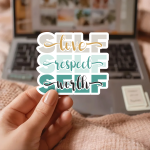 Self Love Self Respect Self Worth Stickers | Inspirational sticker collection, crafted with attention to detail, great for journals, planners, laptops, phone cases, notebooks and craft pages, making a thoughtful small gift for loved ones. - Image 2