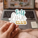 Self Love Club Stickers | Kindness mini decal pack, finished with smooth detailed printing, ideal for planners, journals, notebooks, laptops, phone cases and scrapbooks, offering quiet inspiration throughout the day. - Image 2