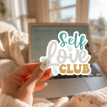 Self Love Club Stickers | Kindness mini decal pack, finished with smooth detailed printing, ideal for planners, journals, notebooks, laptops, phone cases and scrapbooks, offering quiet inspiration throughout the day. - Image 3