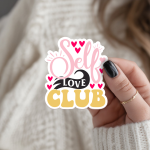 Self Love Club Stickers | Inspirational mini decal pack, crafted with attention to detail, suitable for notebooks, planners, journals, laptops, phone cases and scrapbooks, offering quiet inspiration throughout the day.