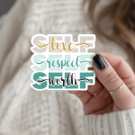 Self Love Self Respect Self Worth Stickers | Inspirational sticker collection, crafted with attention to detail, great for journals, planners, laptops, phone cases, notebooks and craft pages, making a thoughtful small gift for loved ones. - Image 3