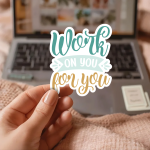 Work On You For You Stickers | Motivational quote sticker set, printed with a neat and refined appearance, perfect for journals, planners, laptops, notebooks, phone cases and creative projects, offering quiet inspiration throughout the day. - Image 3