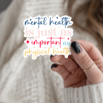 Mental Health Is Just As Important As Physical Health Stickers | Faith sticker pack, finished with smooth detailed printing, ideal for planners, journals, notebooks, laptops, phone cases and scrapbooks, offering quiet inspiration throughout the day. - Image 2