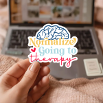 Normalize Going To Therapy Stickers | Kindness mini decal pack, designed with a clean matte look, great for journals, planners, laptops, phone cases, notebooks and craft pages, making a thoughtful small gift for loved ones.