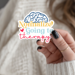Normalize Going To Therapy Stickers | Kindness mini decal pack, designed with a clean matte look, great for journals, planners, laptops, phone cases, notebooks and craft pages, making a thoughtful small gift for loved ones. - Image 2