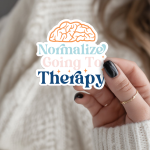 Normalize Going To Therapy Stickers | Kindness sticker set, crafted with attention to detail, perfect for journals, planners, laptops, notebooks, phone cases and creative projects, supporting personal reflection through simple visuals. - Image 2