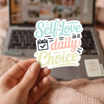 Self-Love Is A Daily Choice Stickers | Kindness quote sticker set, crafted with attention to detail, ideal for planners, journals, notebooks, laptops, phone cases and scrapbooks, adding gentle encouragement to daily routines. - Image 2