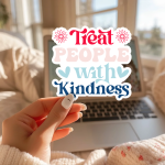 Treat People With Kindness Stickers | Faith mini decal pack, crafted with attention to detail, perfect for journals, planners, laptops, notebooks, phone cases and creative projects, supporting personal reflection through simple visuals. - Image 2