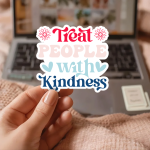 Treat People With Kindness Stickers | Faith mini decal pack, crafted with attention to detail, perfect for journals, planners, laptops, notebooks, phone cases and creative projects, supporting personal reflection through simple visuals. - Image 3