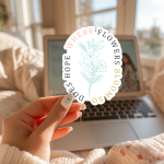 Where Flowers Bloom So Does Hope Stickers | Motivational sticker pack, designed with a clean matte look, suitable for notebooks, planners, journals, laptops, phone cases and scrapbooks, supporting personal reflection through simple visuals. - Image 2
