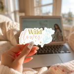 Wild Flower Stickers | Inspirational sticker pack, designed with a clean matte look, ideal for planners, journals, notebooks, laptops, phone cases and scrapbooks, making a thoughtful small gift for loved ones.