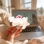 You Are Enough Stickers | Motivational quote sticker set, crafted with attention to detail, great for journals, planners, laptops, phone cases, notebooks and craft pages, bringing subtle motivation to creative spaces. - Image 3