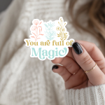 You Are Full Of Magic Stickers | Gratitude sticker pack, designed with a clean matte look, ideal for planners, journals, notebooks, laptops, phone cases and scrapbooks, supporting personal reflection through simple visuals. - Image 3