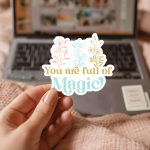 You Are Full Of Magic Stickers | Gratitude sticker pack, designed with a clean matte look, ideal for planners, journals, notebooks, laptops, phone cases and scrapbooks, supporting personal reflection through simple visuals. - Image 2