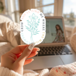 You'Ll Find Me Where The Wild Flowers Grow Stickers | Inspirational sticker set, designed with a clean matte look, ideal for planners, journals, notebooks, laptops, phone cases and scrapbooks, adding gentle encouragement to daily routines.