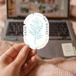 You'Ll Find Me Where The Wild Flowers Grow Stickers | Inspirational sticker set, designed with a clean matte look, ideal for planners, journals, notebooks, laptops, phone cases and scrapbooks, adding gentle encouragement to daily routines. - Image 2