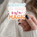 Believe In Your Own Magic Stickers | Kindness mini decal pack, finished with smooth detailed printing, great for journals, planners, laptops, phone cases, notebooks and craft pages, offering quiet inspiration throughout the day. - Image 3