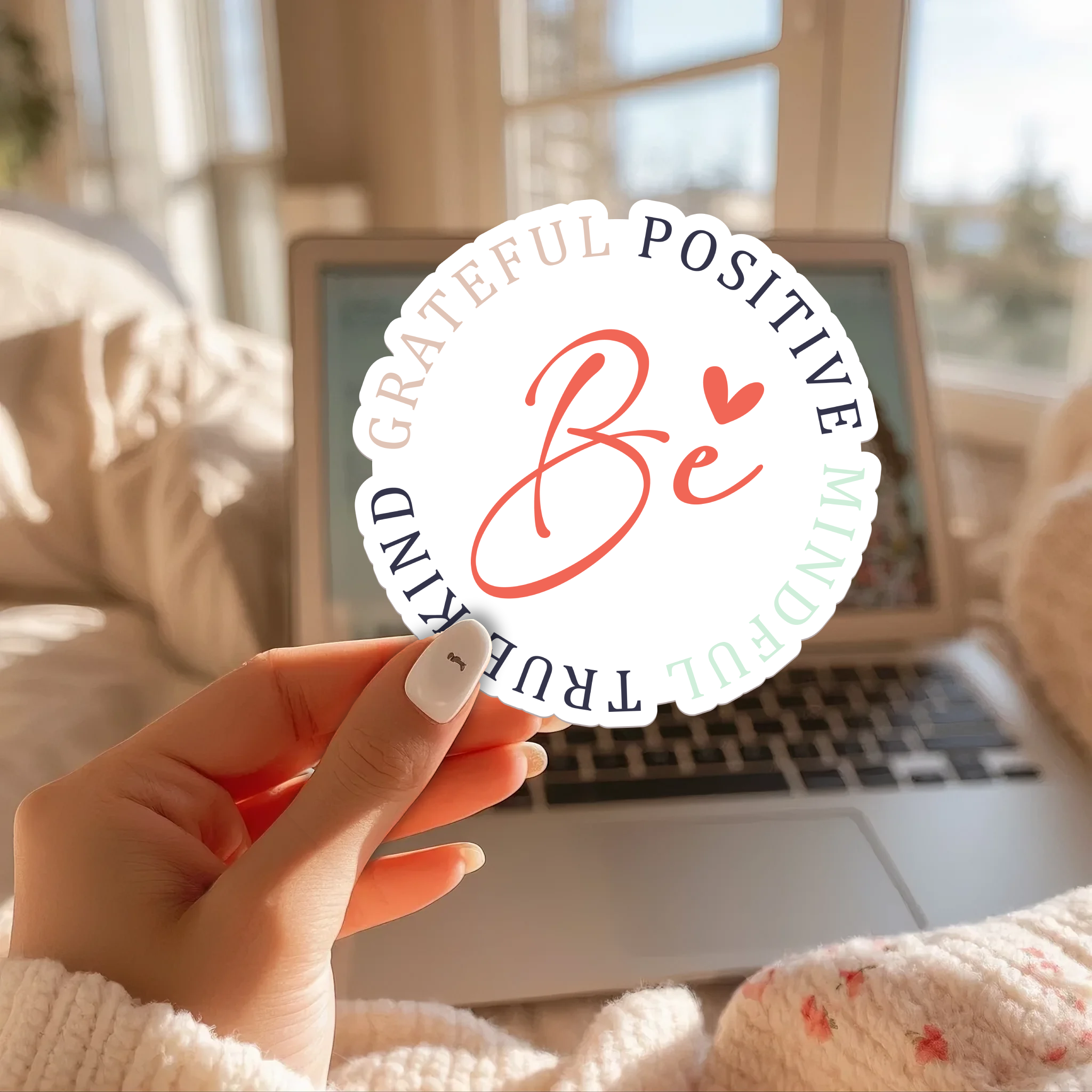 20251006061327-1f0a27b9-2d81-6006-9638-de3f0fa278d2.png Be True Kind Grateful Positive Mindful Stickers | Kindness sticker pack, made with clear, crisp lettering, perfect for journals, planners, laptops, notebooks, phone cases and creative projects, bringing subtle motivation to creative spaces. - Image 1