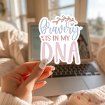 Bravery Is In My Dna Stickers | Faith mini decal pack, finished with smooth detailed printing, suitable for notebooks, planners, journals, laptops, phone cases and scrapbooks, bringing subtle motivation to creative spaces. - Image 3