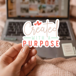 Created With A Purpose Stickers | Inspirational sticker collection, printed with a neat and refined appearance, perfect for journals, planners, laptops, notebooks, phone cases and creative projects, bringing subtle motivation to creative spaces. - Image 2